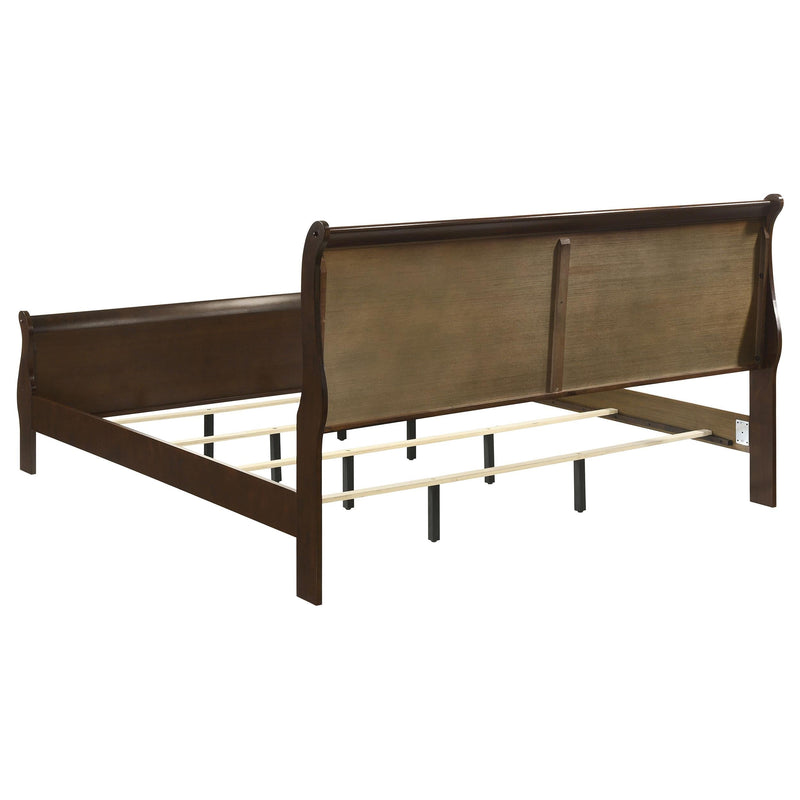 Louis Philippe Wood Eastern King Sleigh Bed Cappuccino - 202411KE