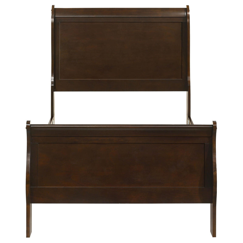 Louis Philippe Wood Twin Sleigh Bed Cappuccino - 202411T