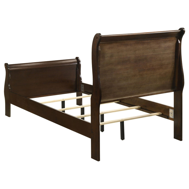 Louis Philippe Wood Twin Sleigh Bed Cappuccino - 202411T