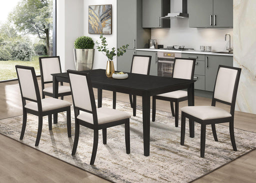 Louise 7-piece Rectangular Extension Leaf Dining Set Black - 101561-S7
