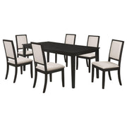 Louise 7-piece Rectangular Extension Leaf Dining Set Black - 101561-S7