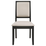 Louise Upholstered Wood Dining Side Chair Black (Set of 2) - 101562