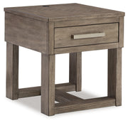 Loyaska Coffee Table with 2 End Tables in Grayish Brown/White - PKG018519