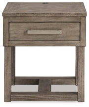 Loyaska Grayish Brown/White End Table - T854-3