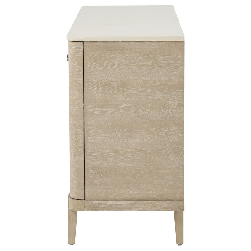 Lucaire 2-door 3-drawer Cultured Marble Top Sideboard Sandstone - 105965