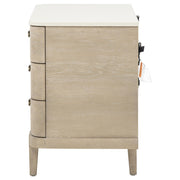 Lucaire 3-drawer Nightstand Bedside Table Sandstone - 225182