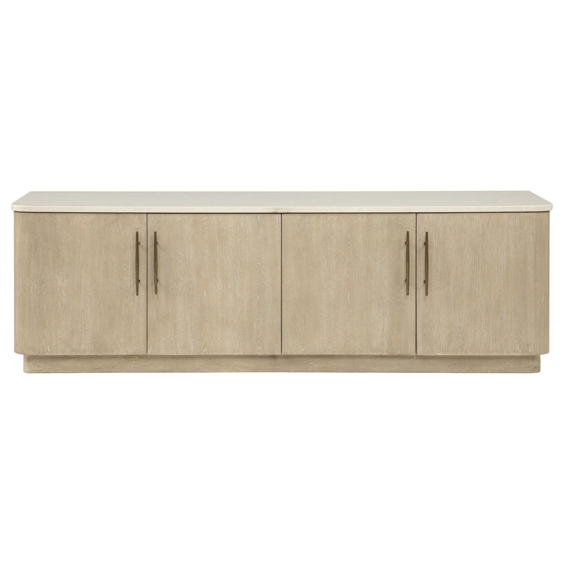 Lucaire 4-Door TV Stand for TVs up to 77 Inches Honed Cream and Sandstone - 706743