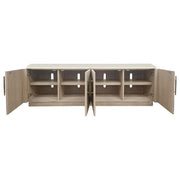Lucaire 4-Door TV Stand for TVs up to 77 Inches Honed Cream and Sandstone - 706743