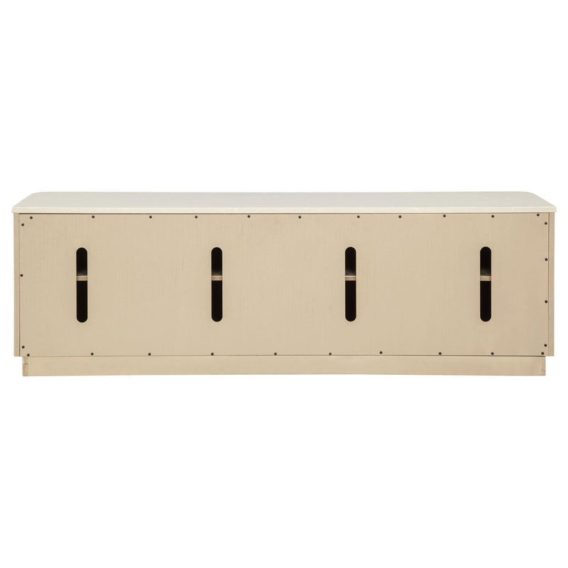 Lucaire 4-Door TV Stand for TVs up to 77 Inches Honed Cream and Sandstone - 706743