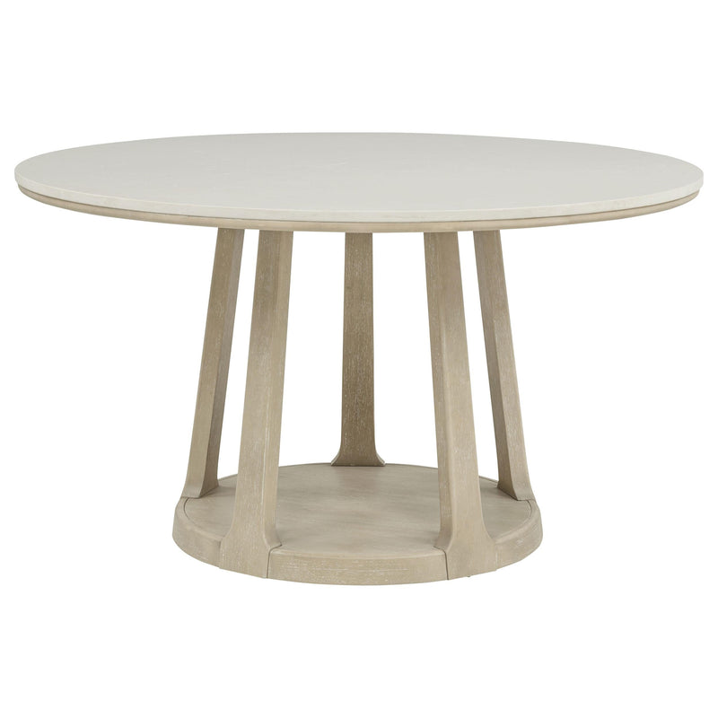 Lucaire 54-inch Round Cultured Marble Dining Table Sandstone - 105967