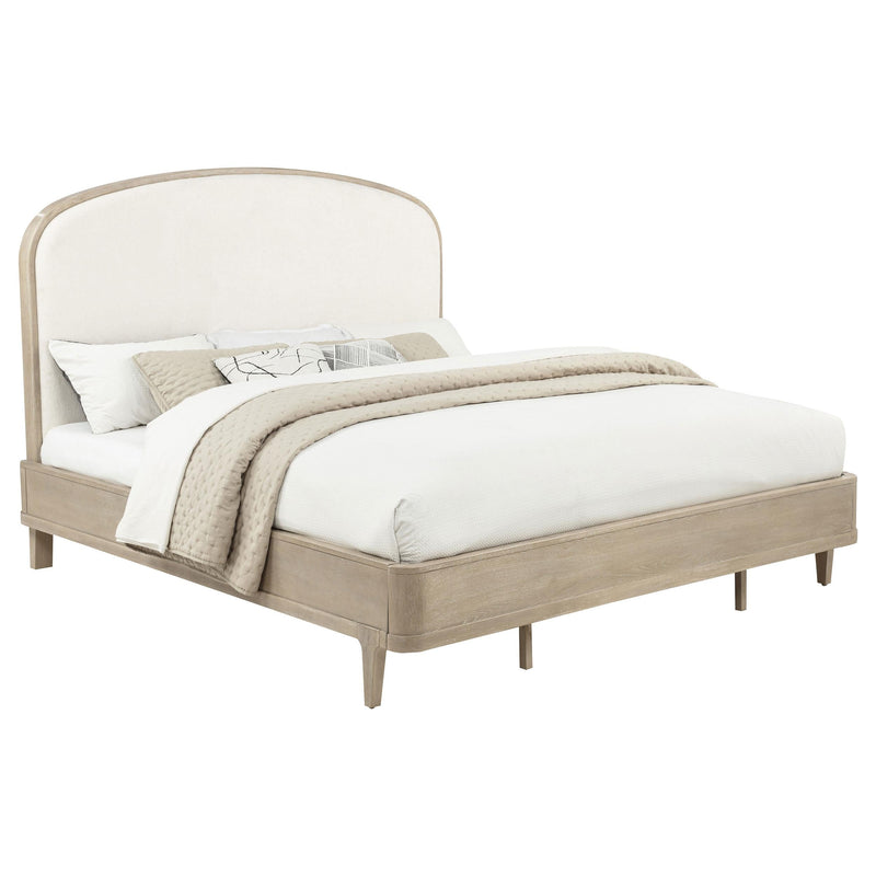 Lucaire California King Upholstered Panel Bed Sandstone - 225181KW