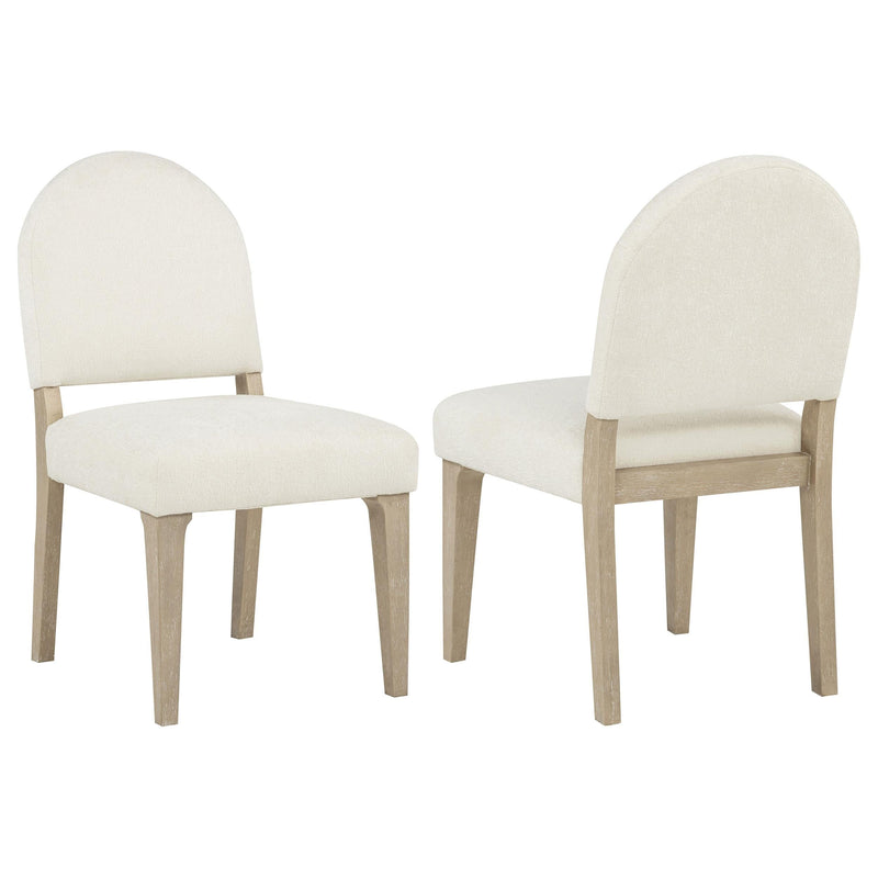 Lucaire Curved High Back Upholstered Dining Chair Cream (Set of 2) - 105966