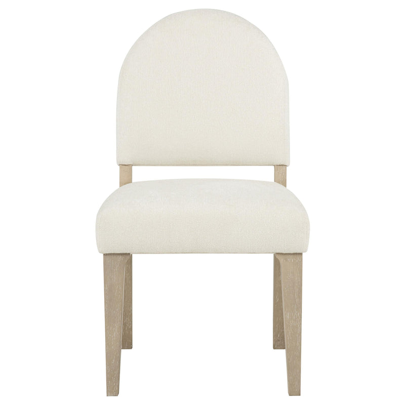 Lucaire Curved High Back Upholstered Dining Chair Cream (Set of 2) - 105966