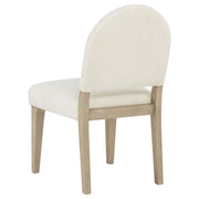 Lucaire Curved High Back Upholstered Dining Chair Cream (Set of 2) - 105966