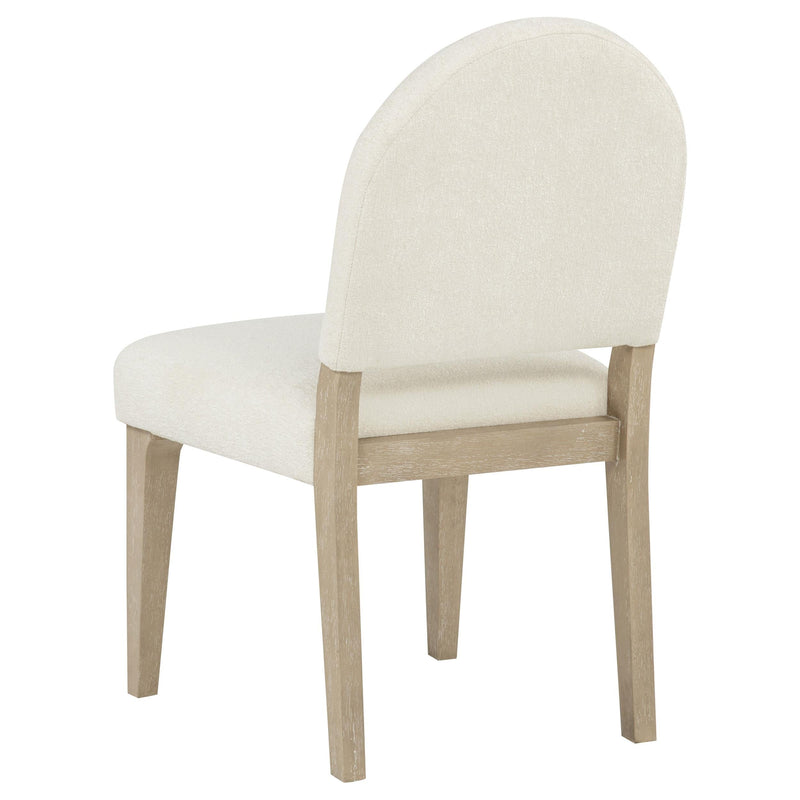 Lucaire Curved High Back Upholstered Dining Chair Cream (Set of 2) - 105966