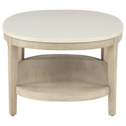 Lucaire Oval Cultured Marble Top Coffee Table Honed Cream and Sandstone - 706748