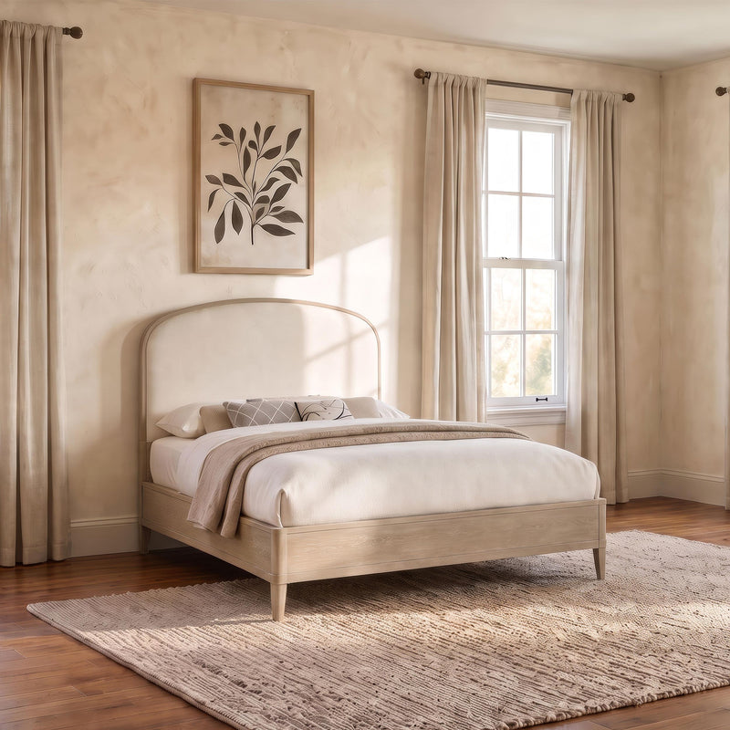 Lucaire Queen Upholstered Panel Bed Sandstone - 225181Q