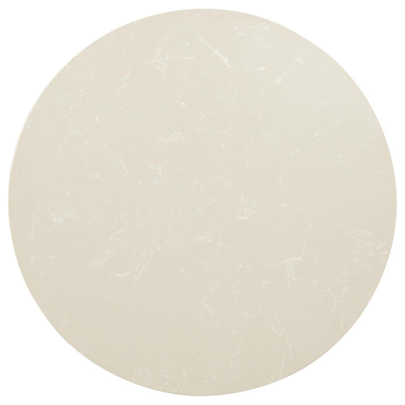 Lucaire Round Cultured Marble Top End Table Honed Cream and Sandstone - 706747