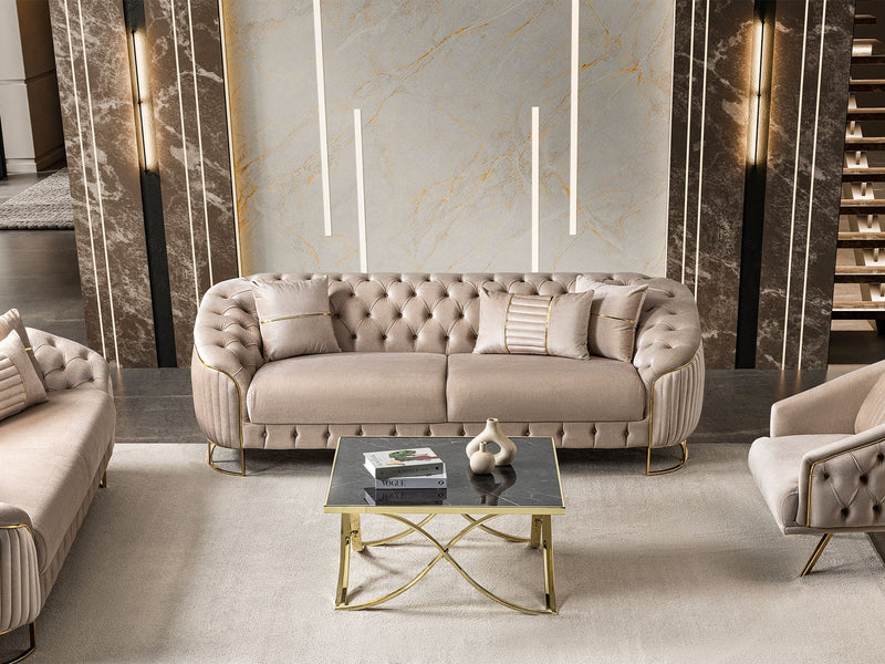 Lucas 3-pieces (Sofa & Loveseat & Chair) Livingroom Set in Beige - 200-ST-LUC-TURKO276-321
