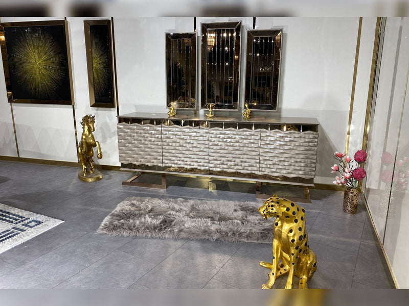 Lucas Diningroom (Consol With Mirror & Dining Table & 6 Dining Chair) - 200-MUM-LUC-DT-6-SET