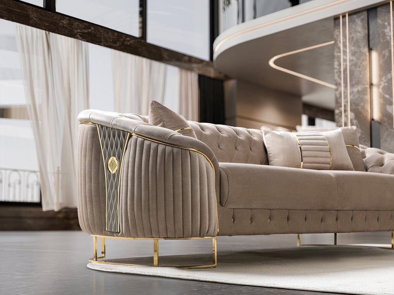 Lucas Stationary Loveseat in Beige - 200-ST-LUC-TURKO276-2
