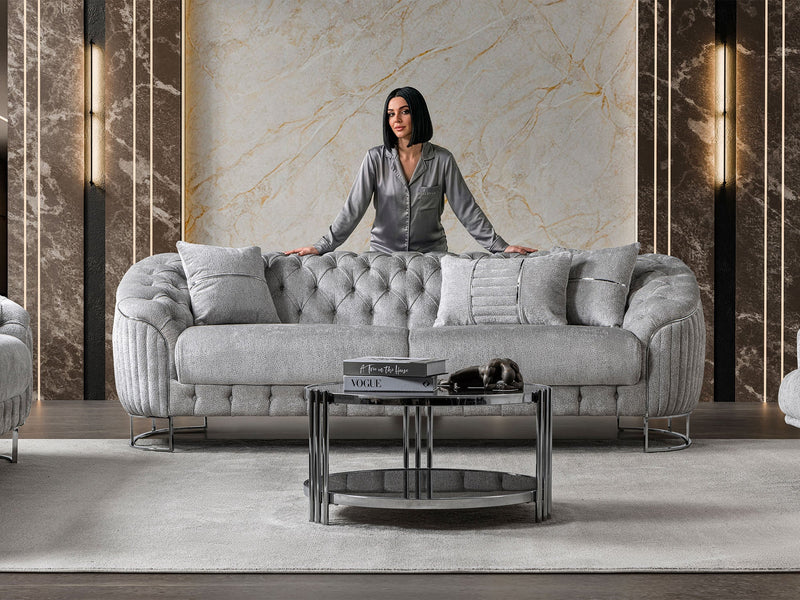 Lucas Stationary Loveseat in Beige - 200-ST-LUC-TURKO276-2