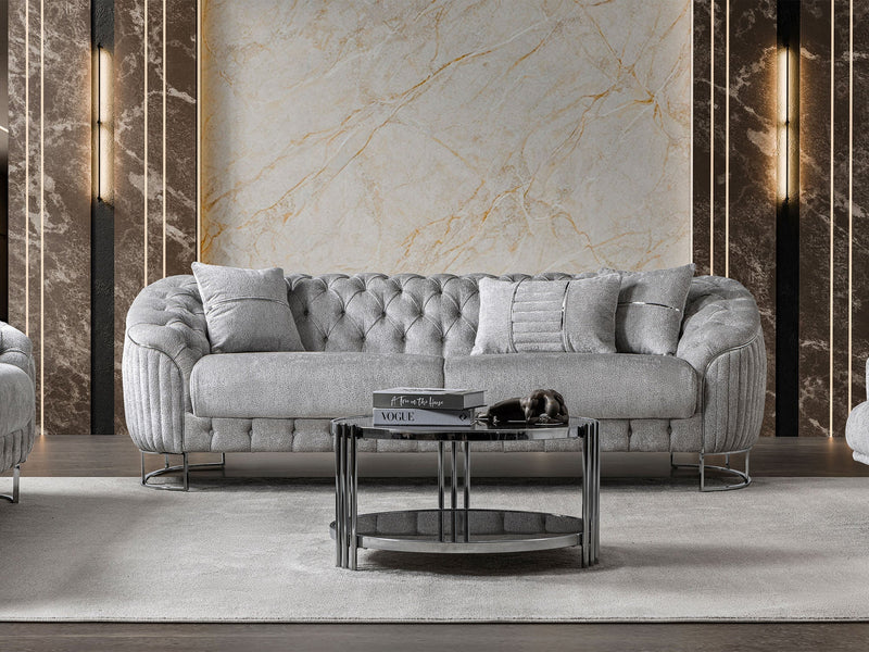 Lucas Stationary Loveseat in Grey - 200-ST-LUC-HENRY04-2