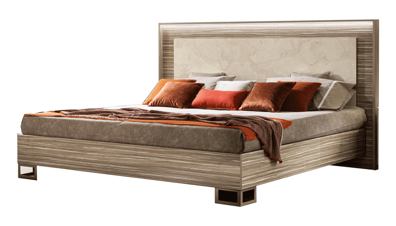 Luce King Size Bed W/Wooden Headboard - i42542