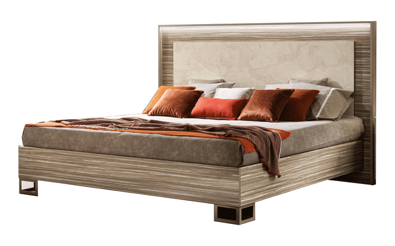 Luce Queen Size Bed W/ Wooden Headboard - i42543