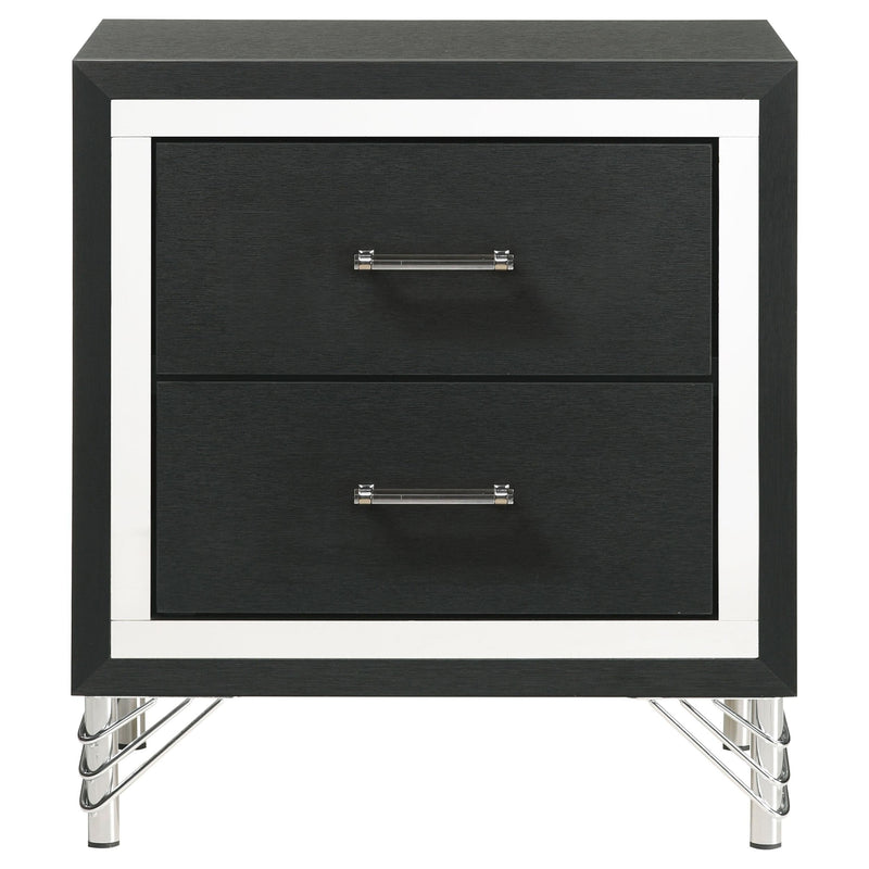 Lucia 2-drawer Nightstand Bedside Table Black - 224992