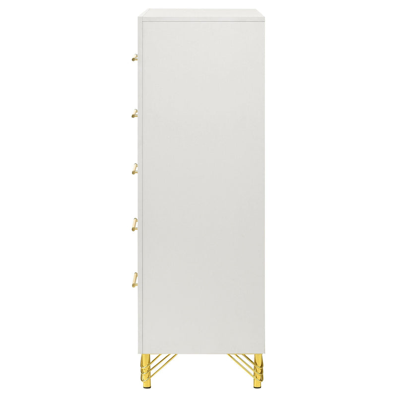 Lucia 5-drawer Bedroom Chest of Drawers White - 224735
