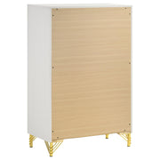 Lucia 5-piece Eastern King Bedroom Set Beige and White - 224731KE-S5