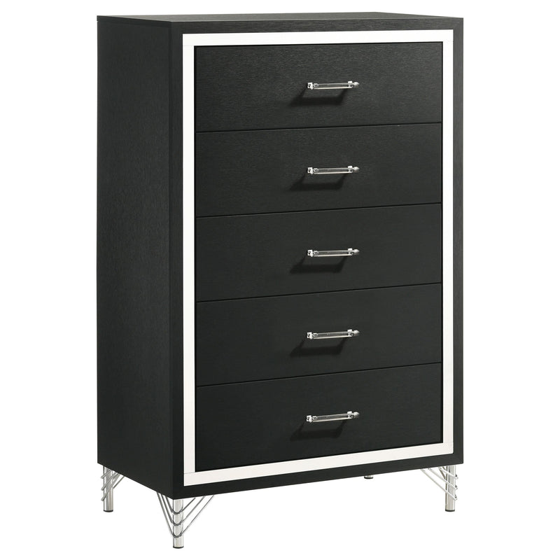 Lucia 5-piece Eastern King Bedroom Set Grey and Black - 224991KE-S5
