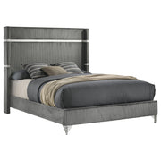 Lucia 61-inch Upholstered Queen Wingback Bed Grey - 224991Q