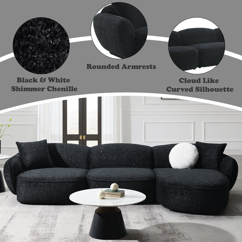 Lucifer Sectional Sofa w/3 Pillows - LV03525