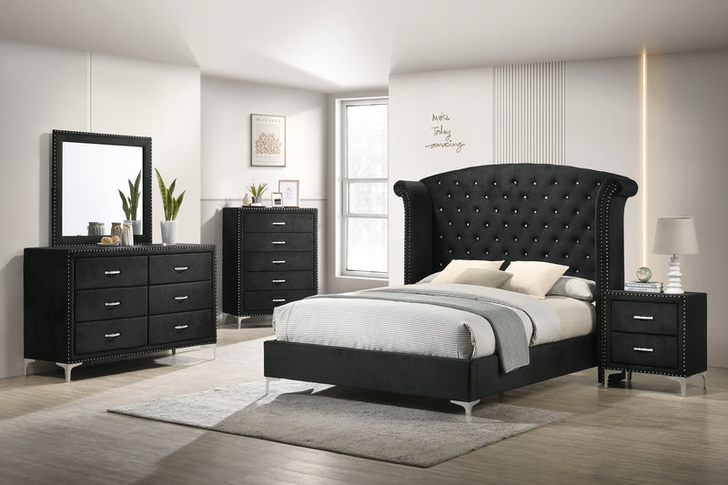 Lucinda Black Upholstered Wingback Panel Bedroom Set - DMV FurnitureBedroom Set
