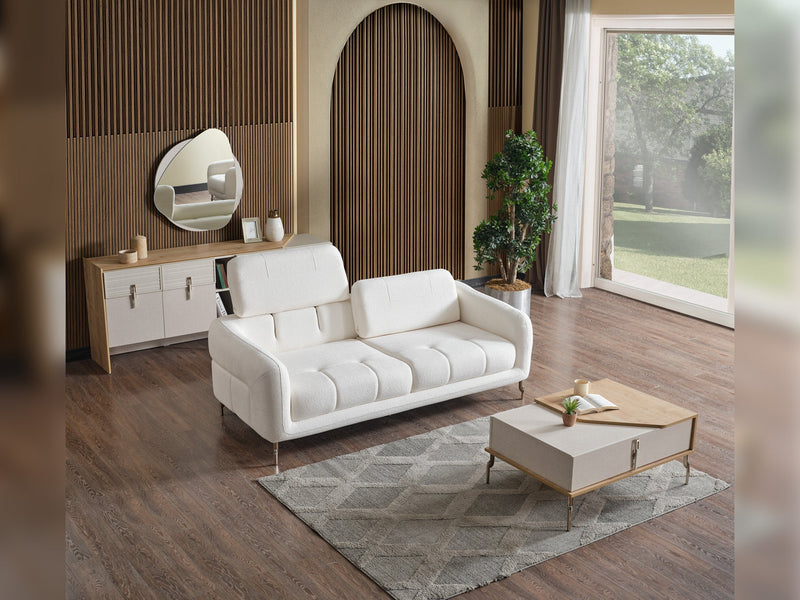 Lugano Convertible Sofa in White - 200-ELIF-LUG-A225-3