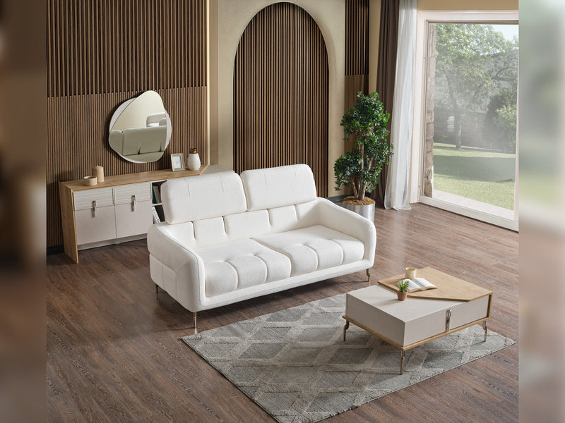 Lugano Convertible Sofa in White - 200-ELIF-LUG-A225-3