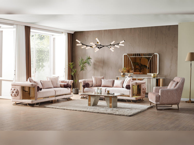 Lumina 4-pieces (2 Sofa & 2 Chair) Livingroom in Beige - 200-ELIF-LUM-A540-3311