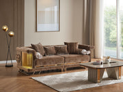Lumina 4-pieces (2 Sofa & 2 Chair) Livingroom in Brown - White - 200-ELIF-LUM-A545-3311