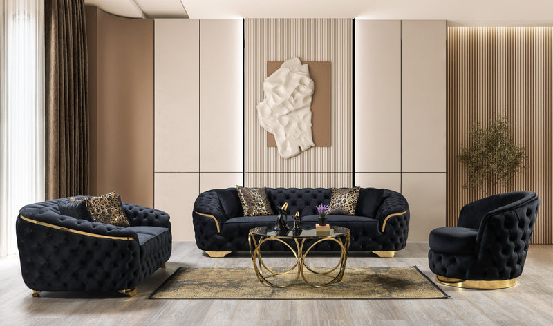 Lupino Black Velvet Chair [ETA: 5/10] - LUPINOBLACK-CHAIR