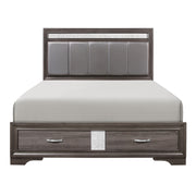Luster Gray Upholstered Storage Platform Bedroom Set - DMV FurnitureBedroom Set