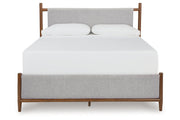 Lyncott Brown Queen Upholstered Panel Bed - DMV FurnitureQueen Bed