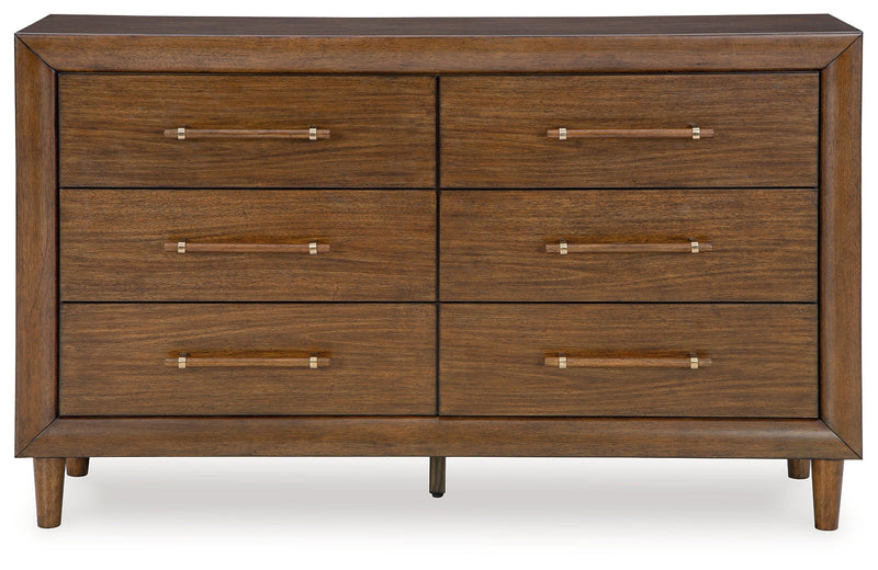 Lyncott California King Upholstered Bed with Dresser and 2 Nightstands in Brown from Ashley - DMV Furniture