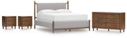 Lyncott California King Upholstered Bed with Dresser and 2 Nightstands in Brown from Ashley - DMV Furniture