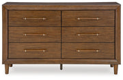 Lyncott California King Upholstered Bed with Dresser and Nightstand in Brown - PKG020447