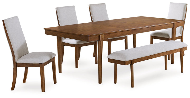 Lyncott Dining Table and 4 Chairs and Bench in Brown - DMV FurnitureDining Room Set