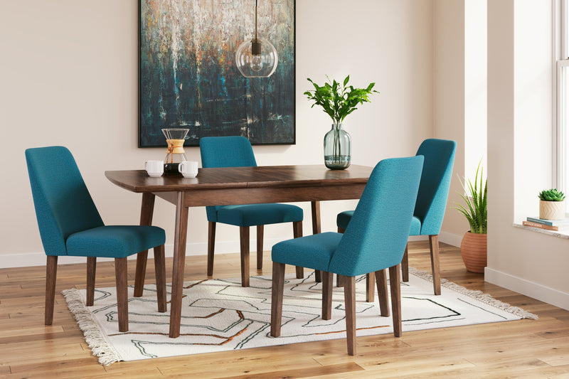 Lyncott Dining Table and 4 Chairs in Blue/Brown - DMV FurnitureDining Room Set