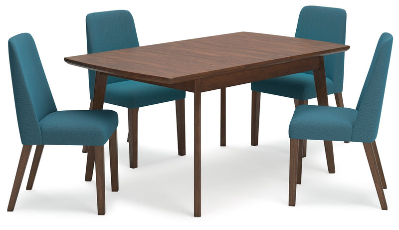 Lyncott Dining Table and 4 Chairs in Blue/Brown - DMV FurnitureDining Room Set