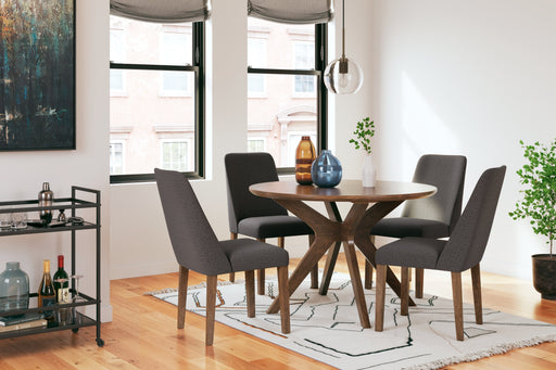 Lyncott Dining Table and 4 Chairs in Charcoal/Brown - DMV FurnitureDining Room Set